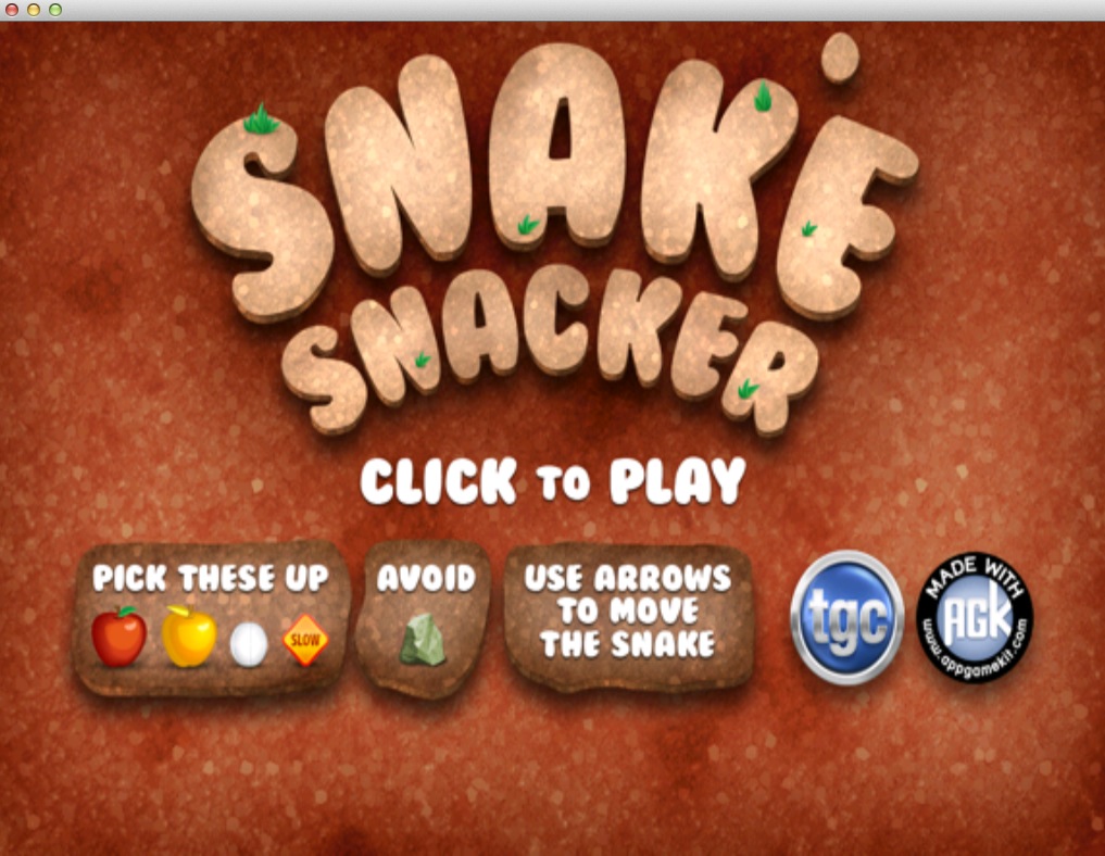 Snake Snacker : Main menu