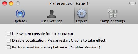Glyphs 1.3 : Preferences