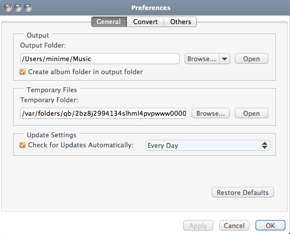 Xilisoft Audio Converter Pro 6.5 : Program Preferences