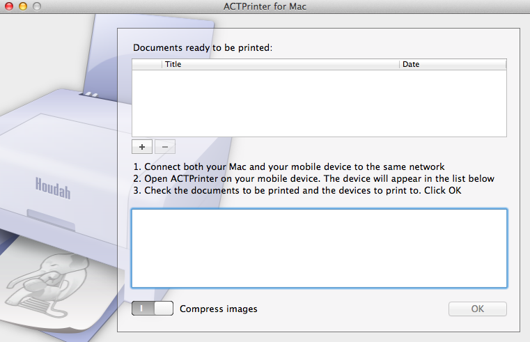 ACTPrinter Mac 2.0 : Program Window
