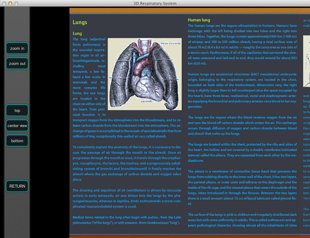 3D Respiratory System 1.0 : Encyclopedia