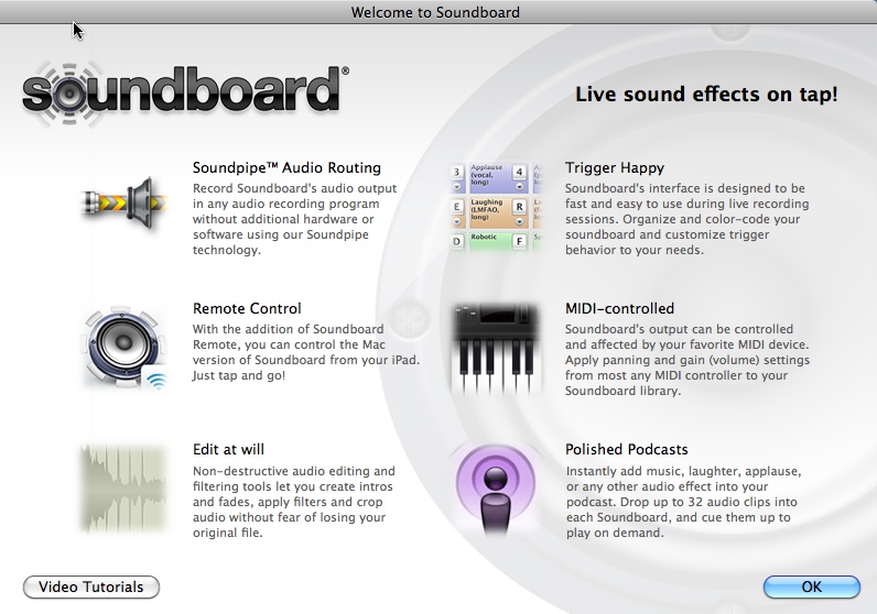 Soundboard 2.1 : First screen