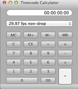 VideoSpec 0.9 : Timecode calculator