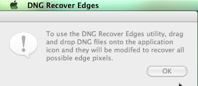 DNG Recover Edges 0.9 : Main window