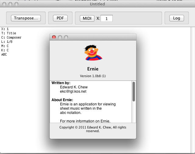 Ernie 1.0 beta : Main Window
