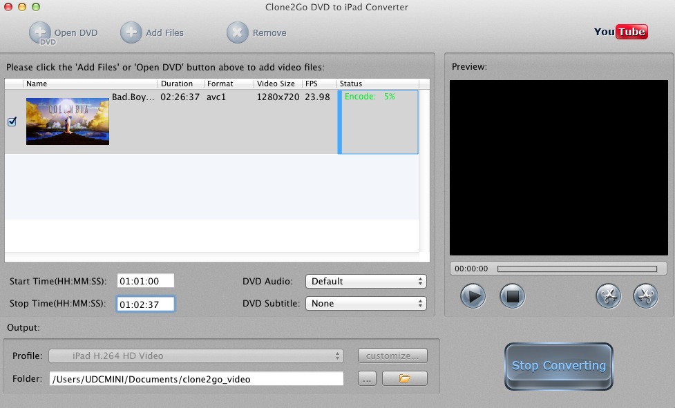 Clone2go DVD to iPad Converter 2.0 : Converting