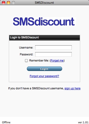 SMSDiscount 1.0 : Main window