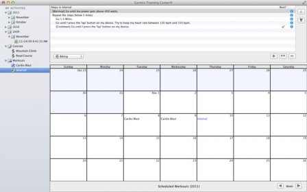 Garmin Training Center screenshot