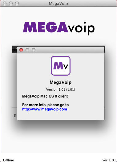 MegaVoip 1.0 : Main Window