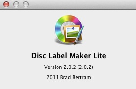 Disc Label Maker Lite 2.0 : About window