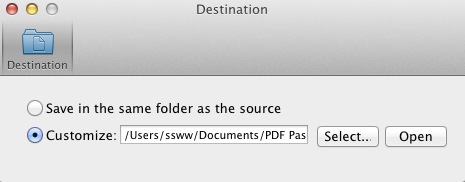 Wondershare PDF Password Remover 1.1 : Settings