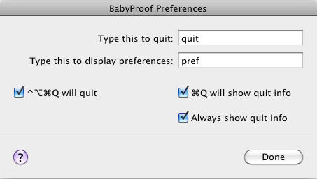 BabyProof 1.3 : Preference Window