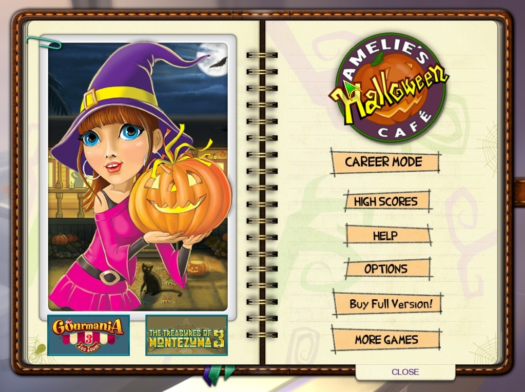 Amelie's Café: Halloween : Main menu