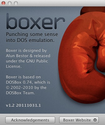 Boxer 1.2 : About window