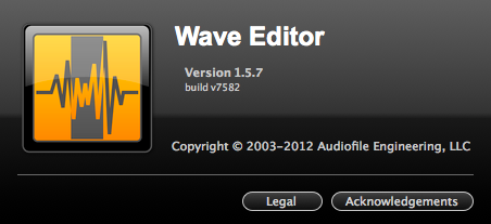 Wave Editor : Program version