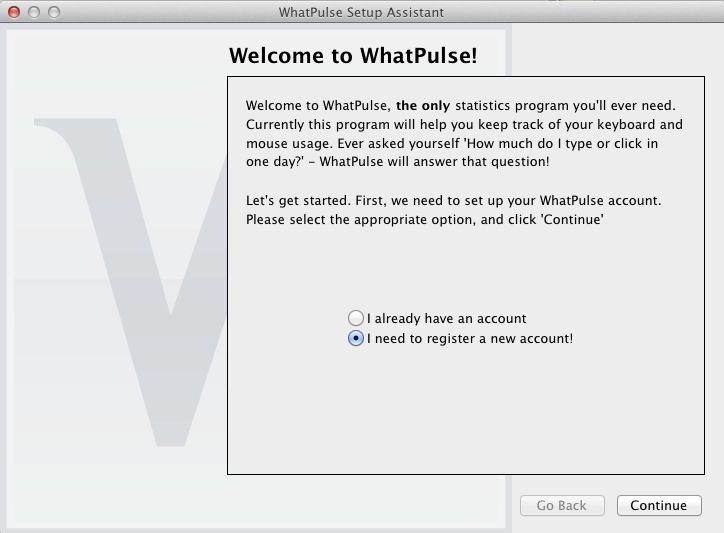 WhatPulse 1.2 : Setup assistant