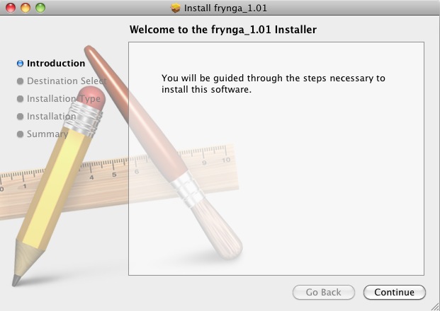 Frynga 1.0 : Installation