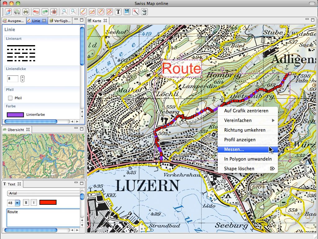 Swiss Map online 3.3 : Main window