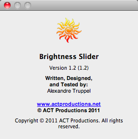 Brightness Slider 1.2 : Program version