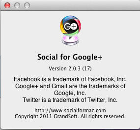 Social for Google+ 2.0 : About Window