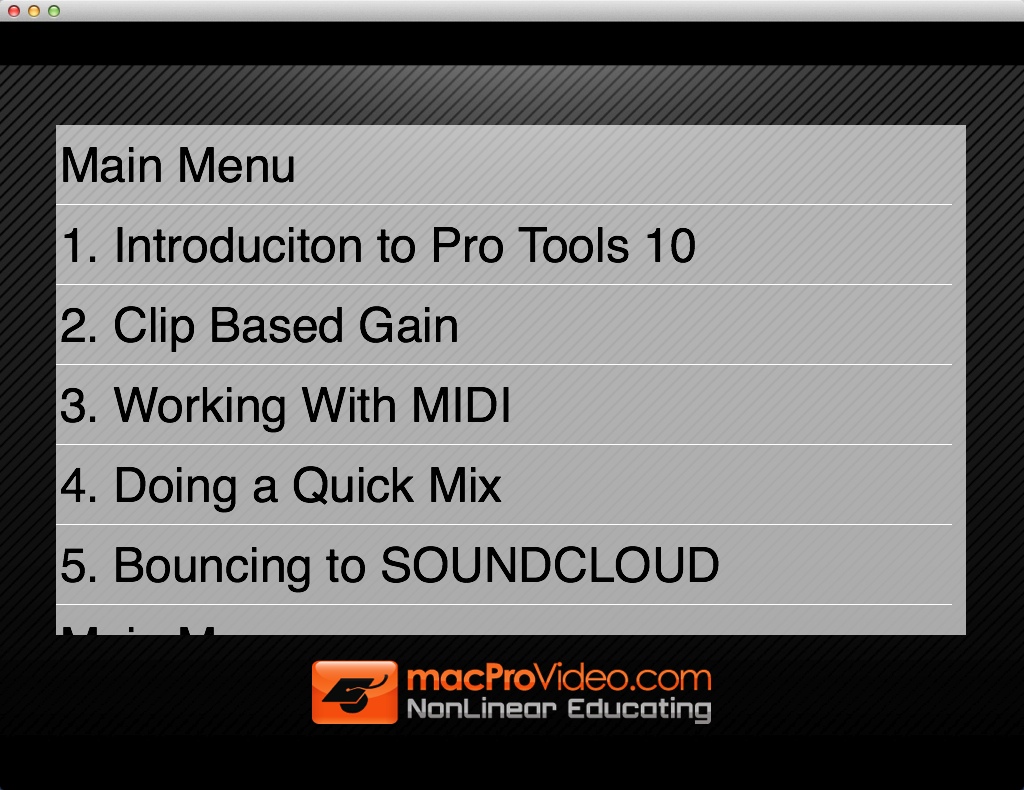 Course For Pro Tools 10 100 - What's New In Pro Tools 10 1.0 : Chapter List