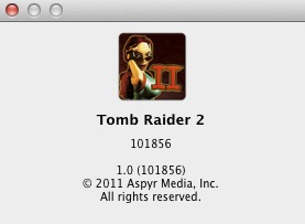 Tomb Raider II 1.0 : About window