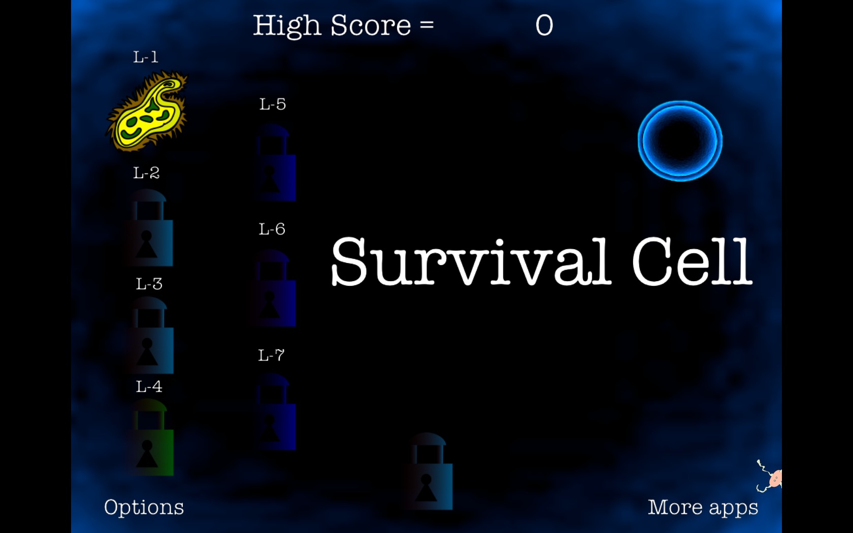 Survival Cell 1.0 : Main menu