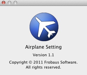 Airplane Setting 1.1 : About window