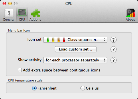 CPU LED 1.3 : Options Menu