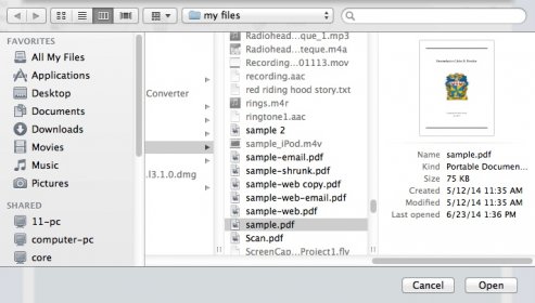 Selecting Input Files