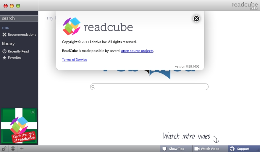 ReadCube 0.8 beta : About