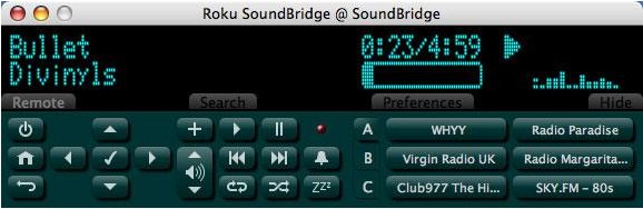SoundBridgeCommander 1.0 : Main window