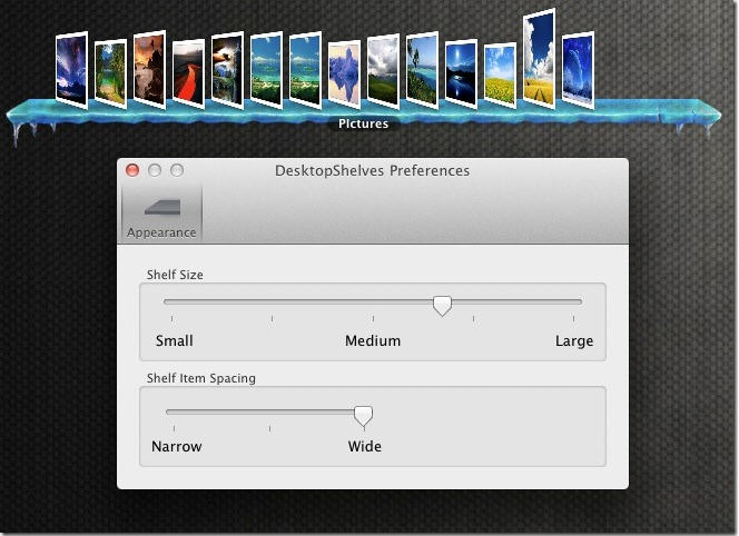 DesktopShelves Lite 1.4 : Main Window