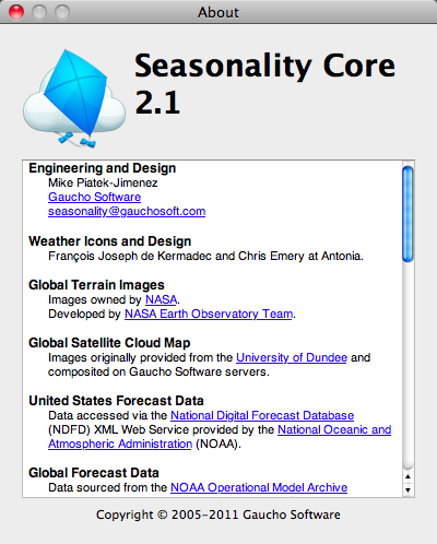 Seasonality Core 2.1 : Program version
