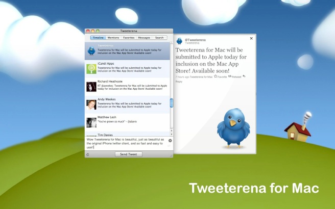 Tweeterena for Twitter 1.0 : Main Screen