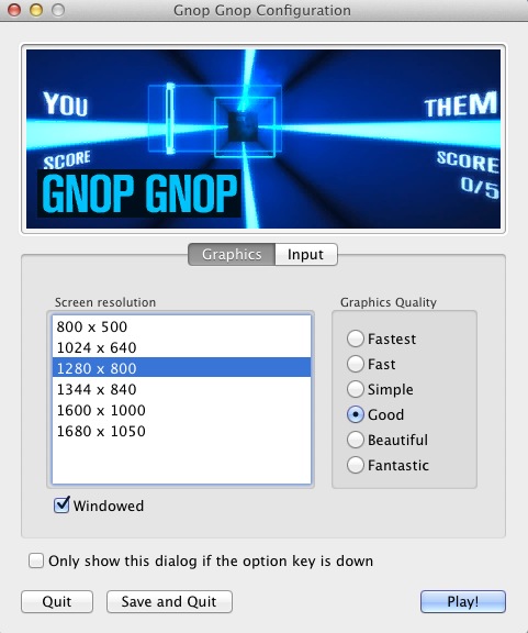Gnop Gnop 1.1 : Configuration