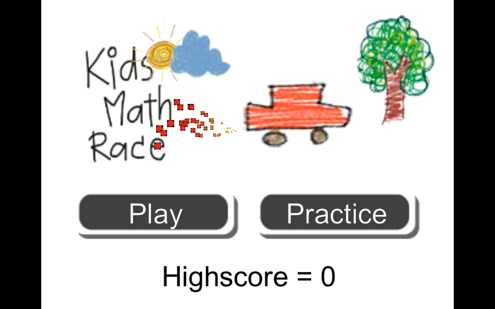 Kid Math Race MA 1.5 : Menu