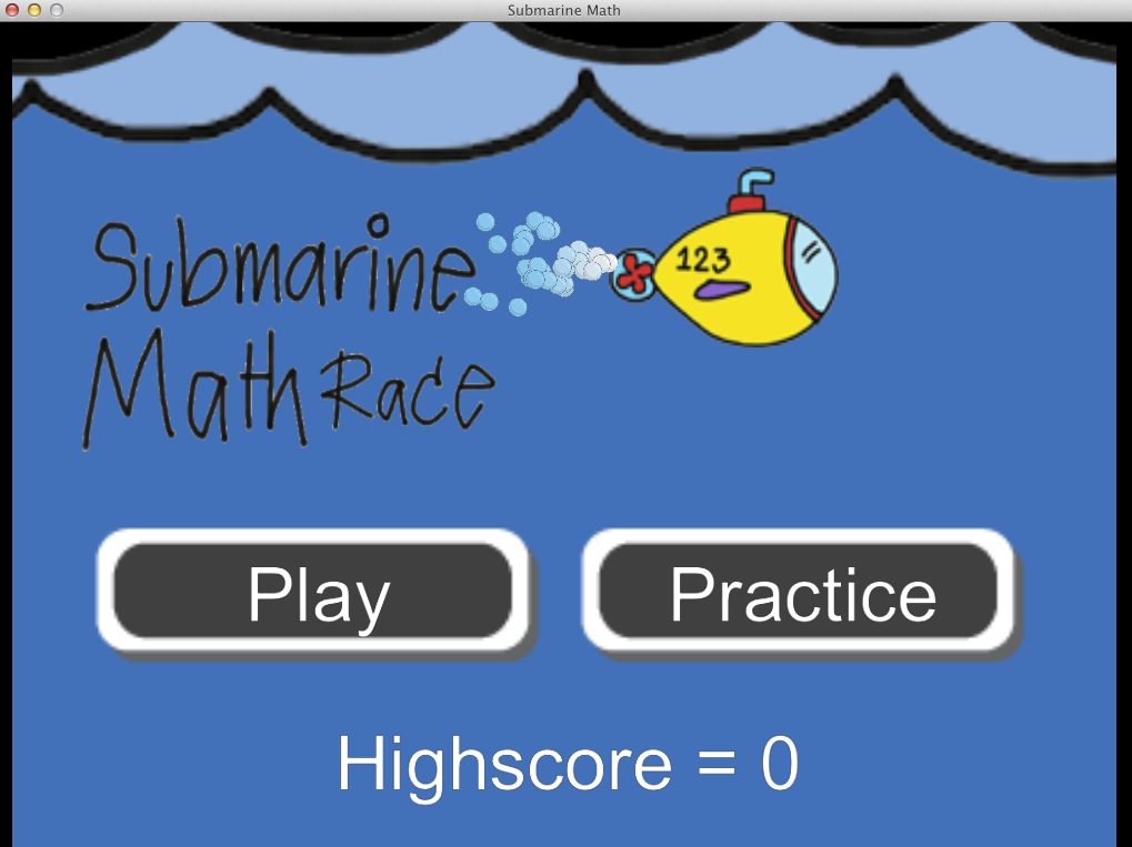 Submarine Math 1.3 : Main menu