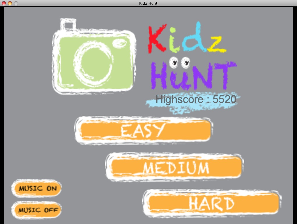 Kidz Hunt 1.3 : Main menu