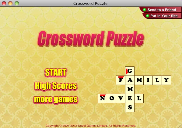 Crossword Puzzle 1.7 : Main menu