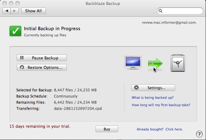 Backblaze 2.0 : User Interface