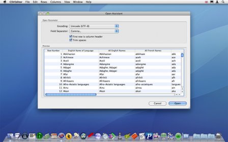 CSVEditor screenshot