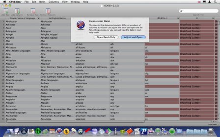 CSVEditor screenshot
