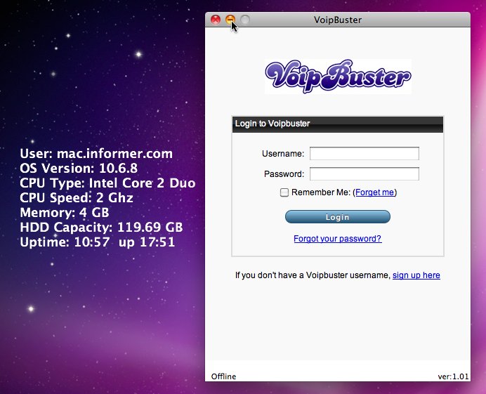 VoipBuster 1.0 : Main window