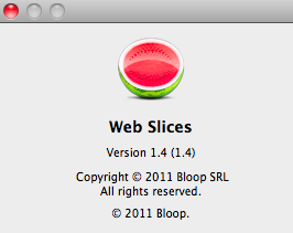 Web Slices - Site Snapshots 1.4 : Program version