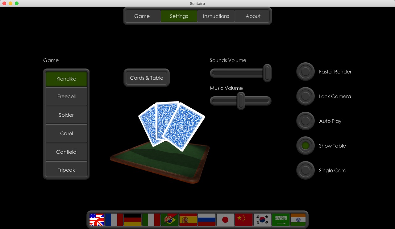 Solitaire! : Settings