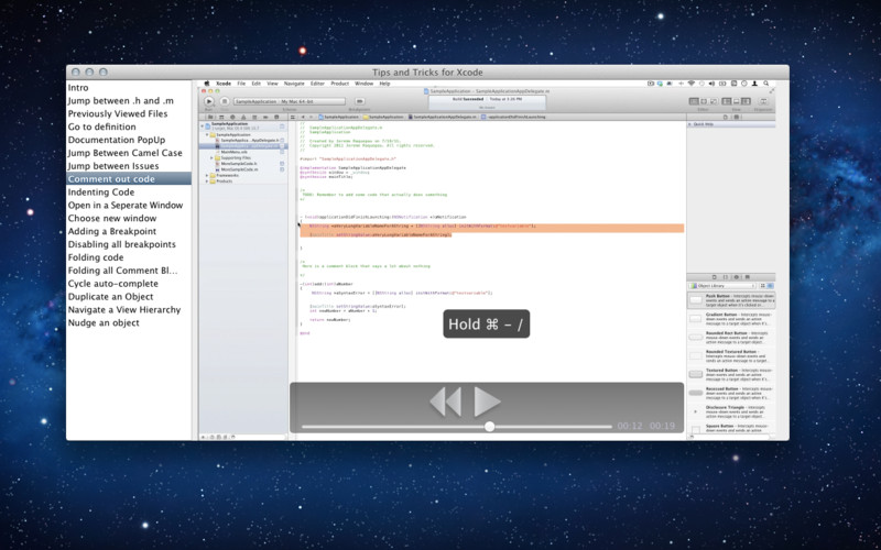 Tips and Tricks for Xcode 1.1 : Tips and Tricks for Xcode screenshot