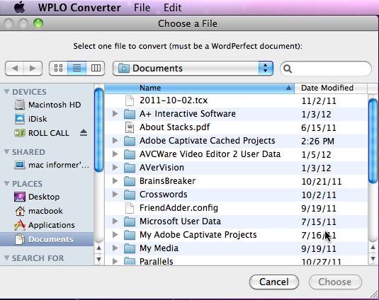 WPLO Converter 1.0 : Main Window
