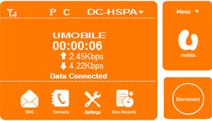 Umobile Connect Manager : Main Window