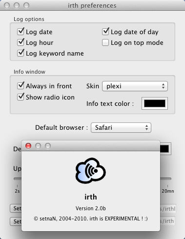 irth 2.0 beta : Main Window